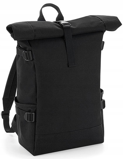 Čierny batoh s roll-top klopou a priestorom na notebook do 17"